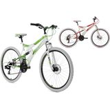 Ks Cycling Fiets 26"" fully-mountainbike Topeka met 21 versnellingen wit-rood - 44 cm