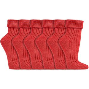 Wollen sokken | Alpacawol | Drukvrije teennaad | Merk: Socks4Fun | Maat: 35 t/m 42 | Kleur: Oranje | 6 Paar
