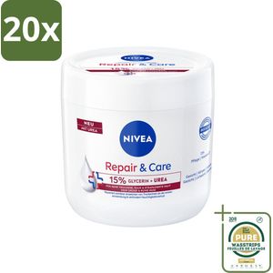 20 x Nivea - Repair & Care Bodycrème - 72 uur Hydratatie - Barrièrecrème voor Zeer Droge en Ruwe Huid - 400 ml - Grootverpakking - Huidverzorging - Droge Huid - Barrièrecrème - Hydratatie - Ureum