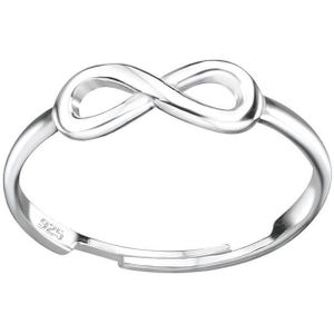 Teenringen | Zilveren teenring, infinityteken