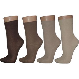 Naft Sokken Zonder Elastiek - 8 paar - beige/bruin - Maat 35-38