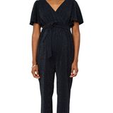 Jumpsuit - Zwart - Glitterend Fluweel - Voor Zwangerschap en Borstvoeding