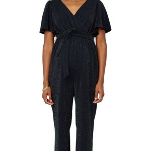 Jumpsuit - Zwart - Glitterend Fluweel - Voor Zwangerschap en Borstvoeding