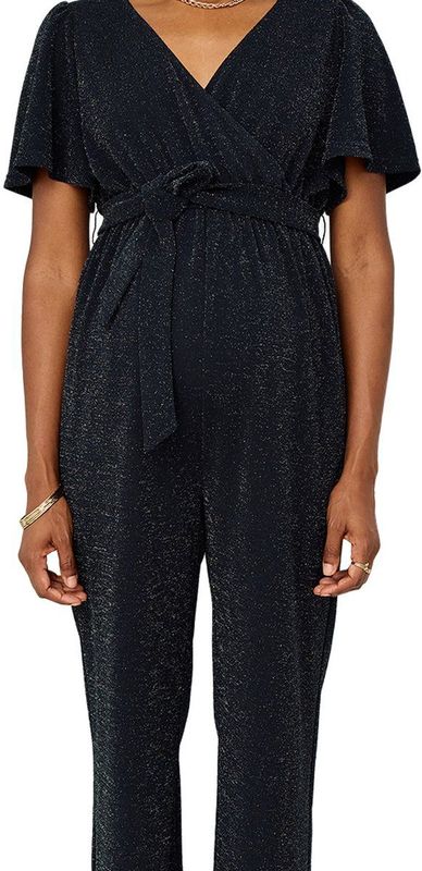 Jumpsuit - Zwart - Glitterend Fluweel - Voor Zwangerschap en Borstvoeding