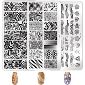 Nagelstempelset - 3 stuks sjablonen voor manicure en doe-het-zelf image afdrukken