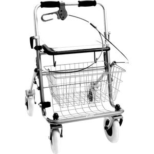 Premis - Provo - Rollator - 2de Generatie - Duwbeugel - Met één hand te bedienen - Rechtshandig -Maximaal draagvermogen 120 kg - Metallic Titanium