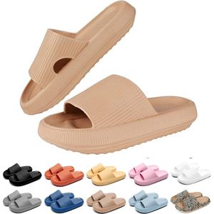 Geweo - Slippers Heren Dames - EVA Badslippers Unisex - Verdikte - Lichtgewicht - Super Zacht aan je Voeten - Anti-Slip en Stevig Voetbed - Anti-lawaai - Khakikleur- Maat 36/37