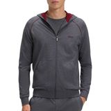 BOSS - Hoodie - Regular Fit - Stretchkatoen - Met Rits en Contrastbiezen