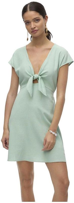 Vero Moda Mymilo Korte Mouwen Korte Jurk Groen S Vrouw