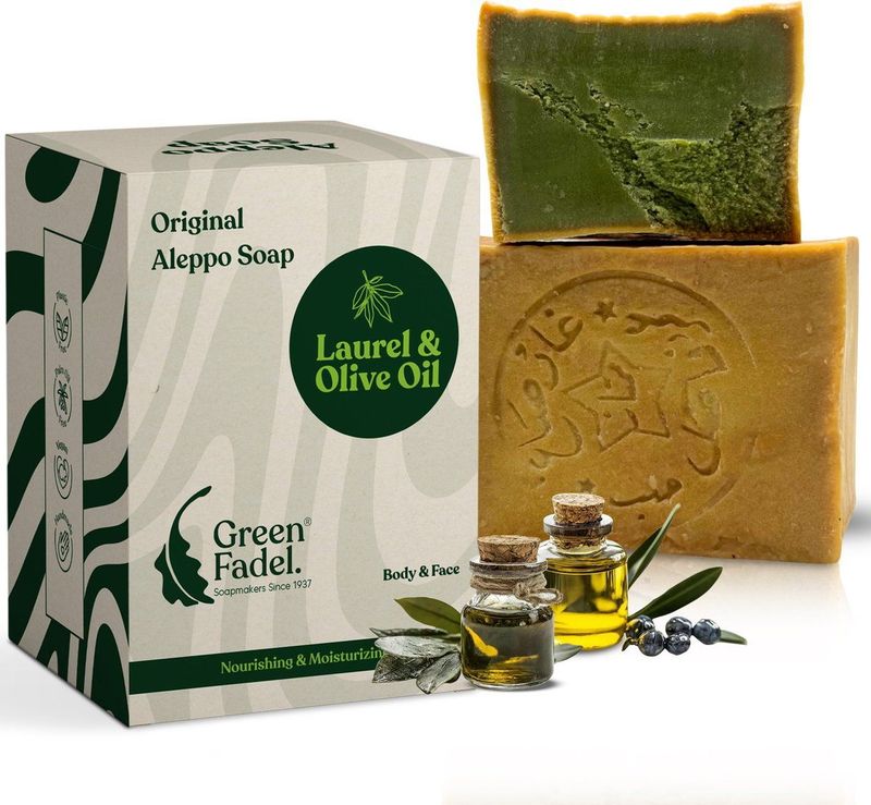 GREEN FADEL - Aleppo Zeep Origineel - 200g - Handgemaakt - Natuurlijke Zeep