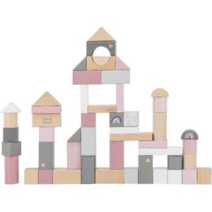 Label Label - Roze Houten Blokken (50 stuks) - Houten speelgoed