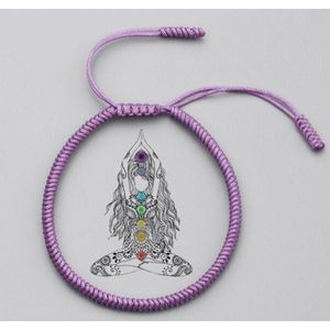 Premium handgeknoopte Tibetaanse armband - Purple - Paars