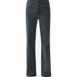 KIM High Waist/ Straight Leg Jeans Dames - Donker Grijs - Maat 29