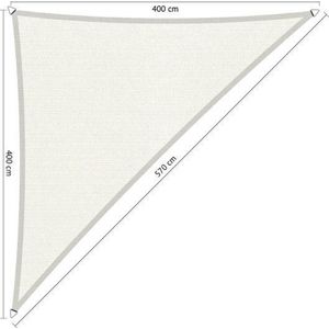 Shadow Comfort® Driehoek 90° schaduwdoek - UV Bestendig - Zonnedoek - 400 x 400 x 570 CM - Arctic White