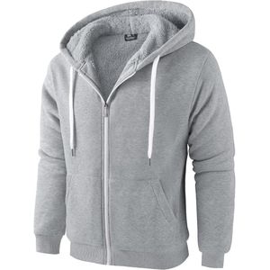 Heren Hoodie met Rits - Comfortabele Fleece Sweater