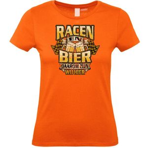 Dames T-shirt Racen & Bier | GP Zandvoort | TT Assen | Zwarte Cross | Oranje dames | maat XS