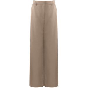 Yehwang - Gimme - Comfort - broek - dames - flared - Chino - licht bruin - Maat M