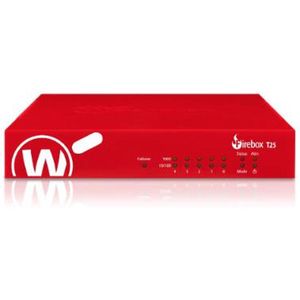 Watchguard - Firebox T25 - Firewall-router - 1 Jaar - EU-stekker - 5x1 GB-poorten - 10 VPN's