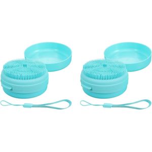 Zeepbakje met siliconen lichaamsborstel - Ronde exfoliërende spons voor massage en baden - Praktisch en functioneel badkameraccessoire