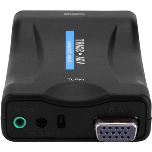 VGA to SCART Video Converter - Durable Lightweight Remote Control Audio Adapter - Easy to Carry for Desktop PC Computer .