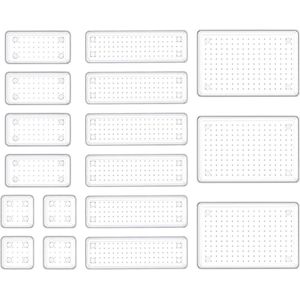 17 stuks doorzichtige make-uplade-organizers met siliconen pads - 4 maten