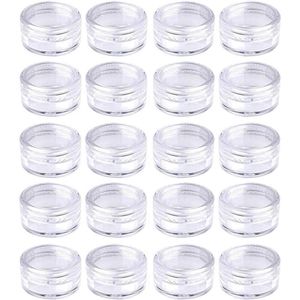 Monsterpotjes - Transparant - Kleine Reiscontainers - 20 Stuks - 5 ml - Navulbare Cosmetische Potjes