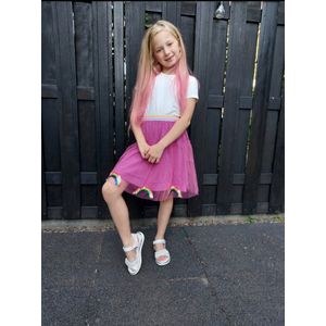 Rok - prinsessenjurk meisje - Het Betere Merk - rokje voor in je kledingkast - maat 128/134 - Roze - Verjaardag - Cadeau meisje - Kleding meisje - Feestjurk meisje
