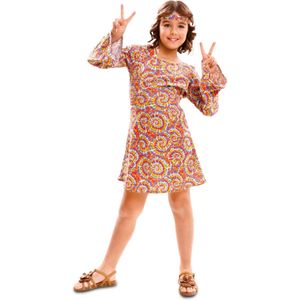 VIVING COSTUMES / JUINSA - Psychedelisch hippie kostuum voor meisjes - 10-12 jaar