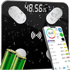 Slimme Personenweegschaal Bluetooth Analyse 25 Functies Zwart