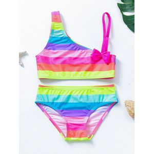Meisjes bikini - meisjes badpak - kinder badpak - Bikini - Regenboog bikini - Zwemkleiding - Maat 11/12 Jaar