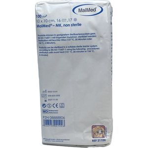 MaiMed non-woven gaascompressen 10cm x 10cm 16 laags - 100 stuks