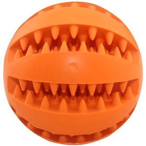 Paws and Claws - ORANJE - Rubber Dental Massage bal - 6 cm doorsnee  - hondenspeelgoed - tandplak voorkomend