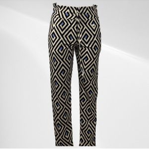 Angelle Milan - Casual broek - Beige met ruiten - Met taillekoord - Travelstof - In maat XXL - In 5 maten beschikbaar