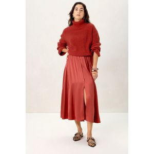 Sissy-Boy - Rode satijnen maxi rok