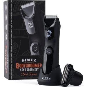 Finez Bush Doctor Bodygroomer Mannen – Voor Lichaam & Intieme Zones – Body Trimmer Heren – Waterdicht IPX7 – 7000 RPM