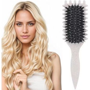 Krulborstel voor Gedefinieerde Krullen - Stylingborstel met Clips voor Mannen en Vrouwen