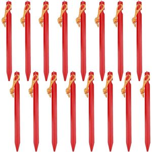 20 stuks aluminiumlegering tentharingen 18 cm met trekkoord - camping haringen - metalen tentnagels voor tuinieren en outdooractiviteiten