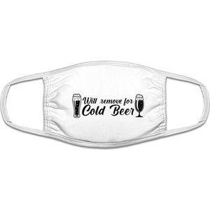 Bier mondkapje | Pils |Grappig | gezichtsmasker | bescherming | bedrukt | logo | Wit mondmasker van katoen, uitwasbaar & herbruikbaar. Geschikt voor OV