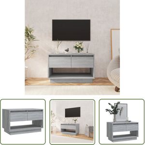 The Living Store Tv-meubel 70x41x44 cm bewerkt hout grijs sonoma eikenkleurig - Televisiescherm - Tv Meubilair - Tv Stand - Mediabox - Entertainment Center