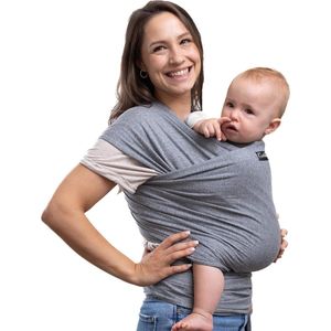 Babydraagdoeken – Babydrager - Baby Carrier Ring Sling - Babydraagdoek Pasgeborenen - Elastische Draagdoek - Cadeau - Size Fits all geel - Grijs