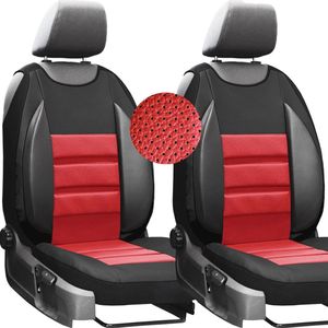 Universele Autostoelhoezen - Ecologisch Leer Stoelbeschermer voor Auto - Comfortabele en Duurzame Bekleding - Rood