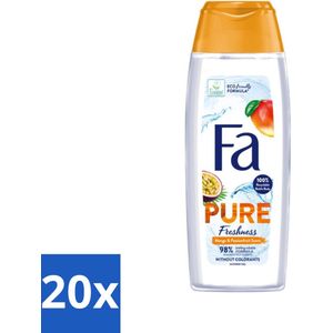 20 x Fa - Douchegel - Pure Freshness Mango & Passievrucht - Verfrissend & Zoet - Hydraterend - 250 ml - Hydraterend - Fa