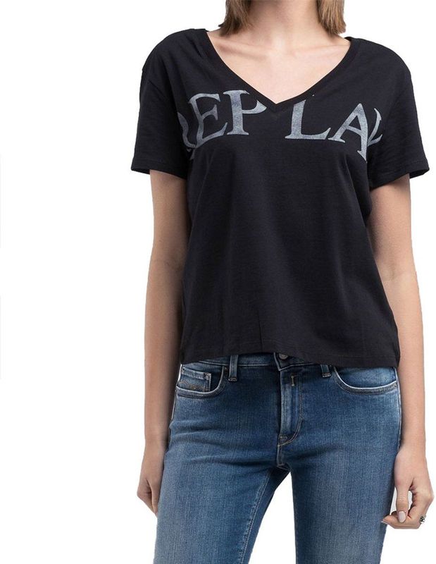 Replay - W3084F.000.20994 - T-shirt - Katoen - Korte Mouwen - V-hals