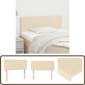 vidaXL Crèmekleurig Hoofdbord 90x5x78/88 cm Stof Hoofd Bord - Hoofdkussen - Beddecoratie - Bedroom Decor - Creme Kleur