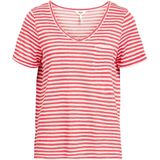 OBJECT Gestreept T-shirt OBJTESSI Rood/ Ecru
