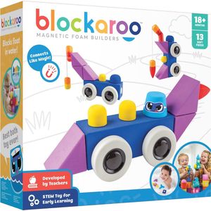 Blockaroo raceauto box- zacht magnetisch speelgoed- magnetisch speelgoed-peuter speelgoed-speelgoed 3 jaar/4jaar/5jaar- speelgoed jongens en meisjes- badspeelgoed