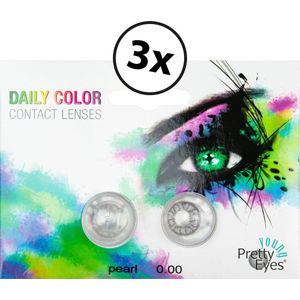 Pretty Eyes kleurlenzen grijs - 6 stuks - daglenzen