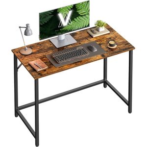 Compact Industrieel Bureau voor Werkkamer en Slaapkamer – Vintage Bruin en Zwart, 50x100 cm