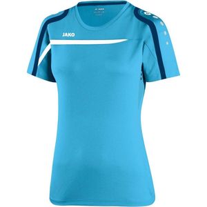 Jako - T-Shirt Performance Dames - aqua/wit/marine - Maat 38 - 40