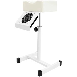 Fubzz Pedicure Kruk - Manicure Voetsteun Met Stofafzuiging - In Hoogte Verstelbaar - Comfortabel Kussen - Voor Schoonheidssalon En Thuisgebruik - Wit